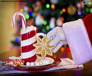 пазл Санта-Клаус и сладости